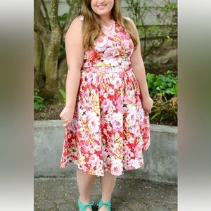 Lindy Bop 50s Rockabilly Swing Dress in Red 6X